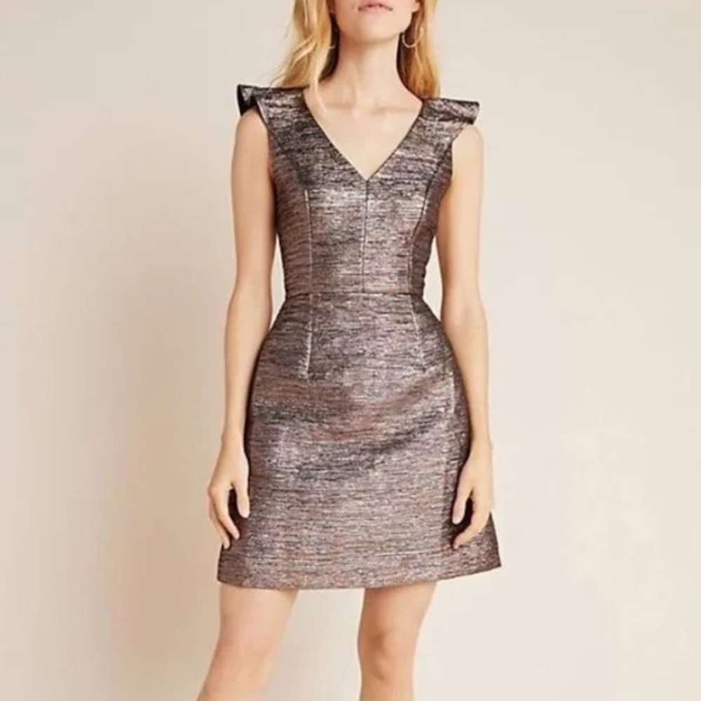 NWT Anthropologie Hutch Jessie Metallic Midi Dress - Picture 3 of 16